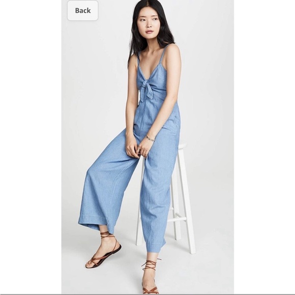 Splendid Tie-front Denim Jumpsuit - Picture 3 of 16
